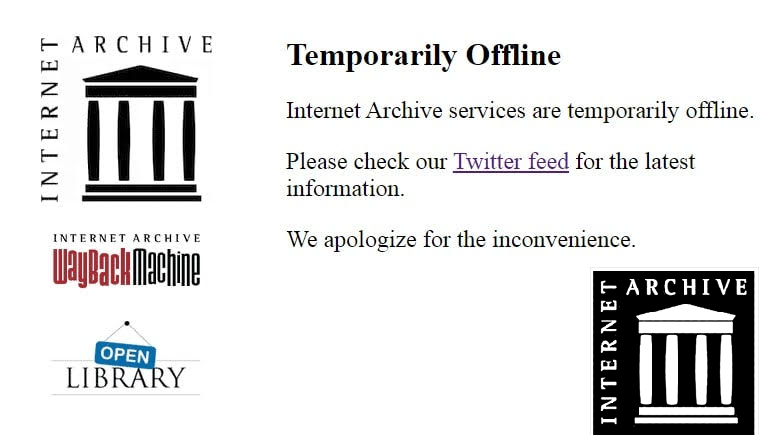 Internet Archive not working