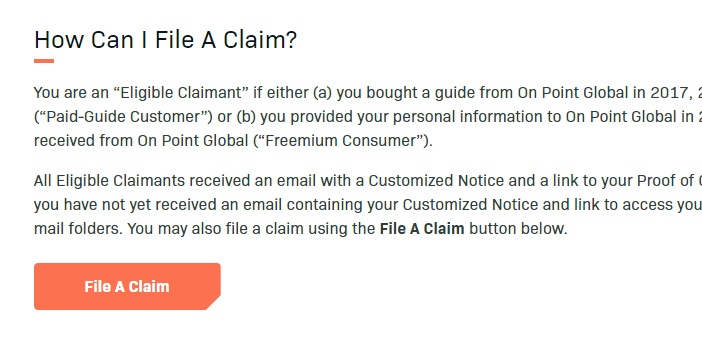 Onpoint Claim Form