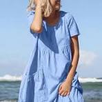 Women's Fashion Simple Casual Loose Swing Dress Beach Skirt