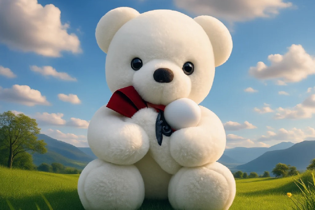 Little white bear Ai plush toy