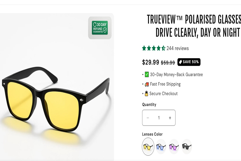 TrueView Polarised Glasses