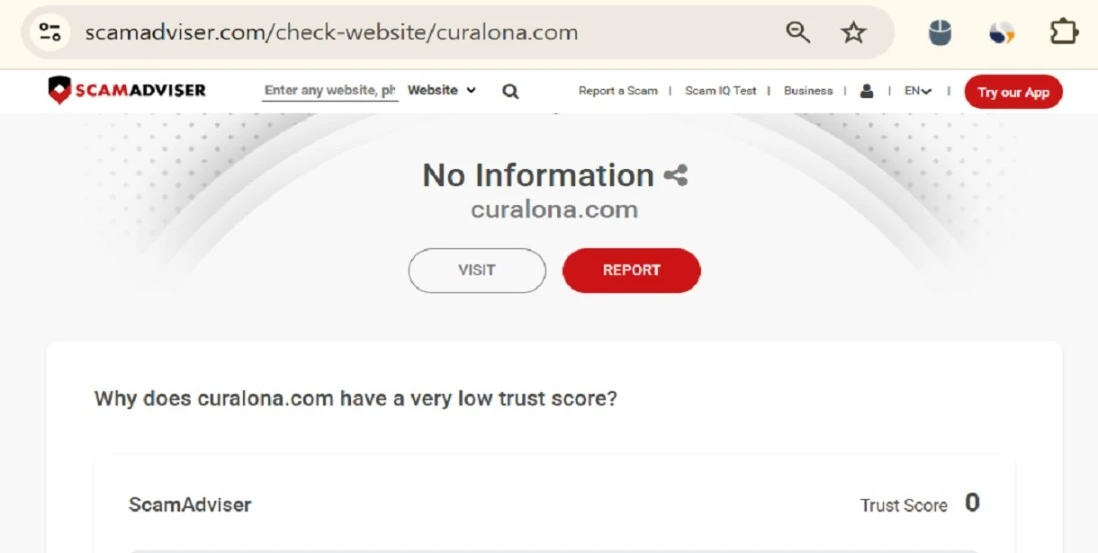 Curalona Review 2026 β Scam or Legit? Curalona Microneedle Clear Patches review showing website trust analysis and scam or legit investigation 2026.