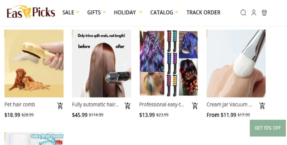 Easepicks review 2026 showing Easepicks Hair Brush and investigation into whether easepicks com is scam or legit