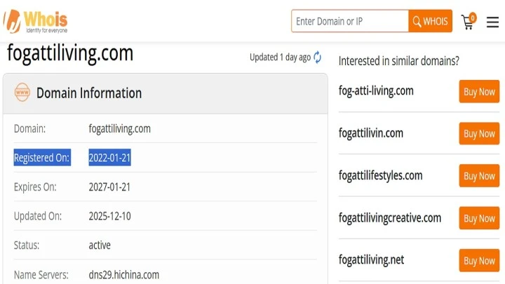 FogattiLiving review showing RV appliances and scam or legit investigation for 2026