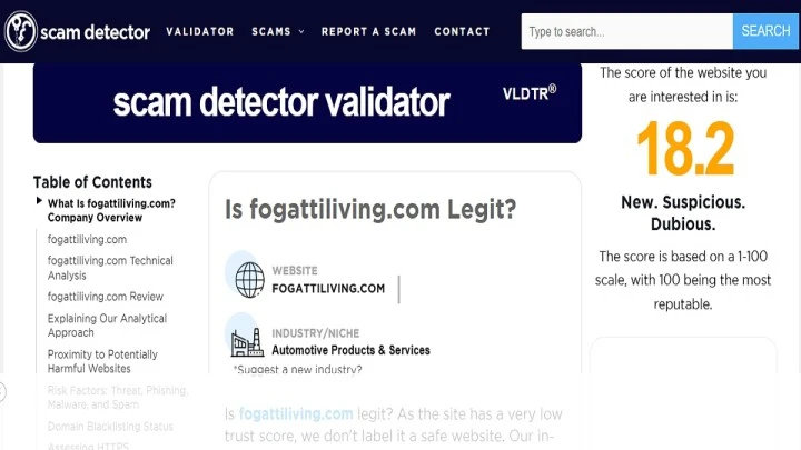 FogattiLiving review showing RV appliances and scam or legit investigation for 2026