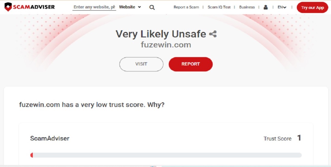 Fuzewin com scam review 2026 showing Crypto Cashino platform analysis, trust score warnings, domain age investigation, and legitimacy check for online gaming users.