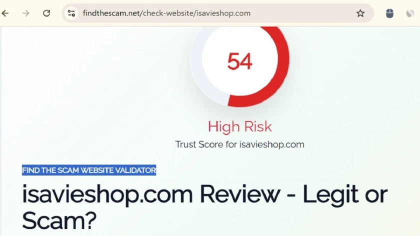 Isavie review showing whether Isavie is a scam or legit online handbag store in 2026