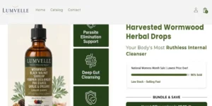 Lumvelle Drops review 2026 featuring Lumvelle supplement bottle and an investigation into whether Lumvelle com is a scam or legit health supplement website.