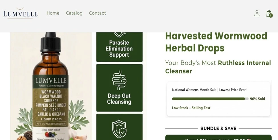 Lumvelle Drops review 2026 featuring Lumvelle supplement bottle and an investigation into whether Lumvelle com is a scam or legit health supplement website.