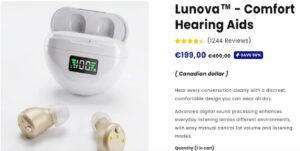 Lunova Comfort Hearing Review β Smart Hearing Comfort Hearing Aids product packaging
