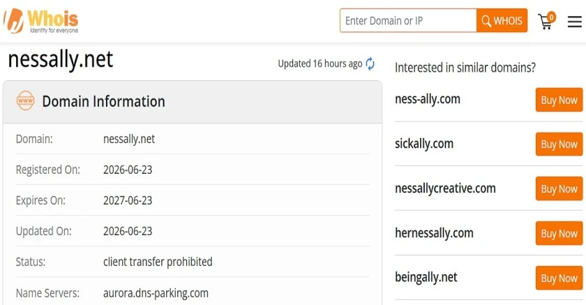 Nessally homepage showing fashion and lifestyle products reviewed as a potential scam website in 2026.