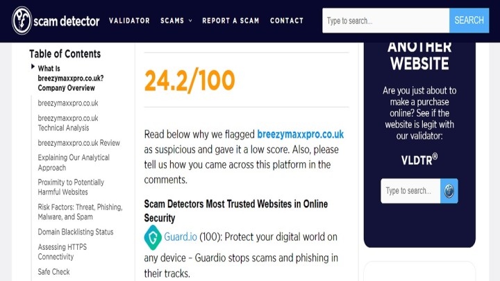 BreezyMaxx Pro scam or legit review showing warning signs of breezymaxxpro co uk