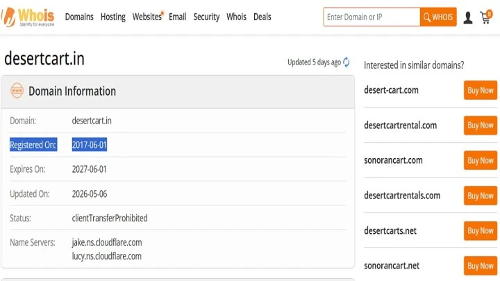 Desertcart in review 2026 showing trust score, company details, shipping policy, and Glyco Reset Drops investigation