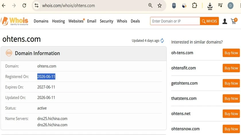 Ohtens com review 2026 feature image showing fashion product photo with scam or legit warning signs