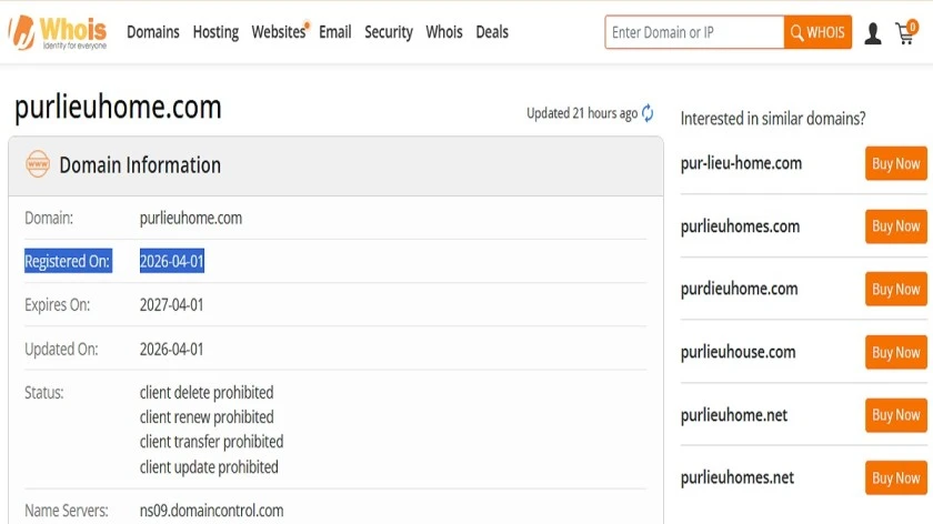 Purlieuhome Review 2026 examining trust score, domain age, policies, discounts, and shopping risks