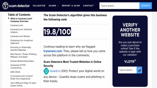 TryNavaro com review 2026 showing Navaro skincare products and scam or legit warning
