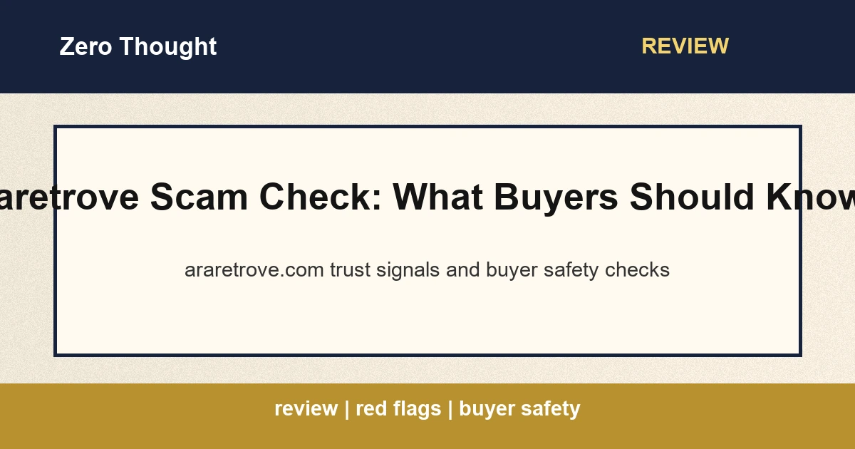 Featured image for Araretrove review covering araretrove.com scam or legit checks