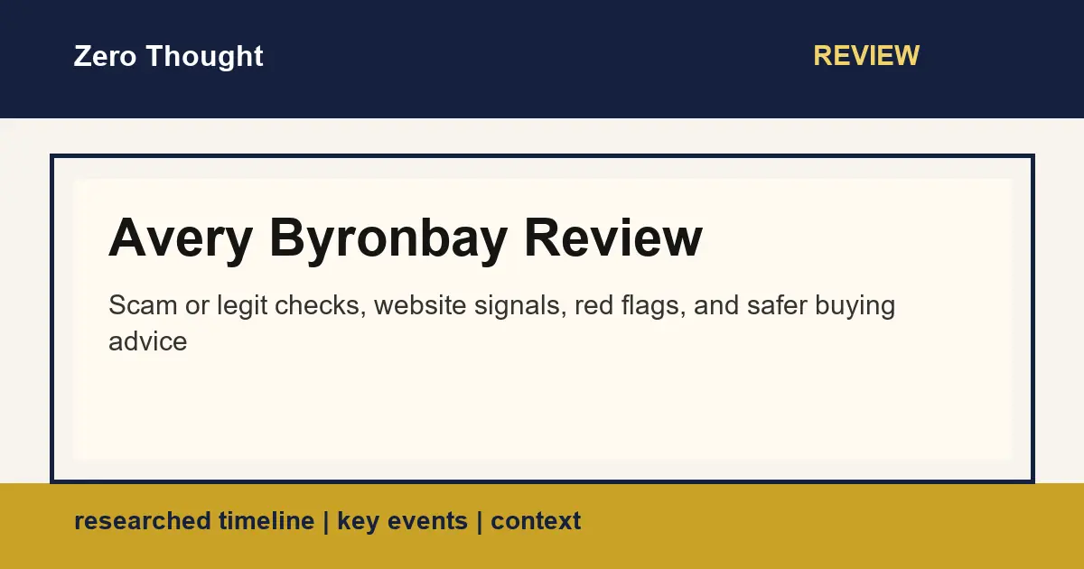 Featured image for Avery Byronbay Review with scam or legit review and buyer safety checks