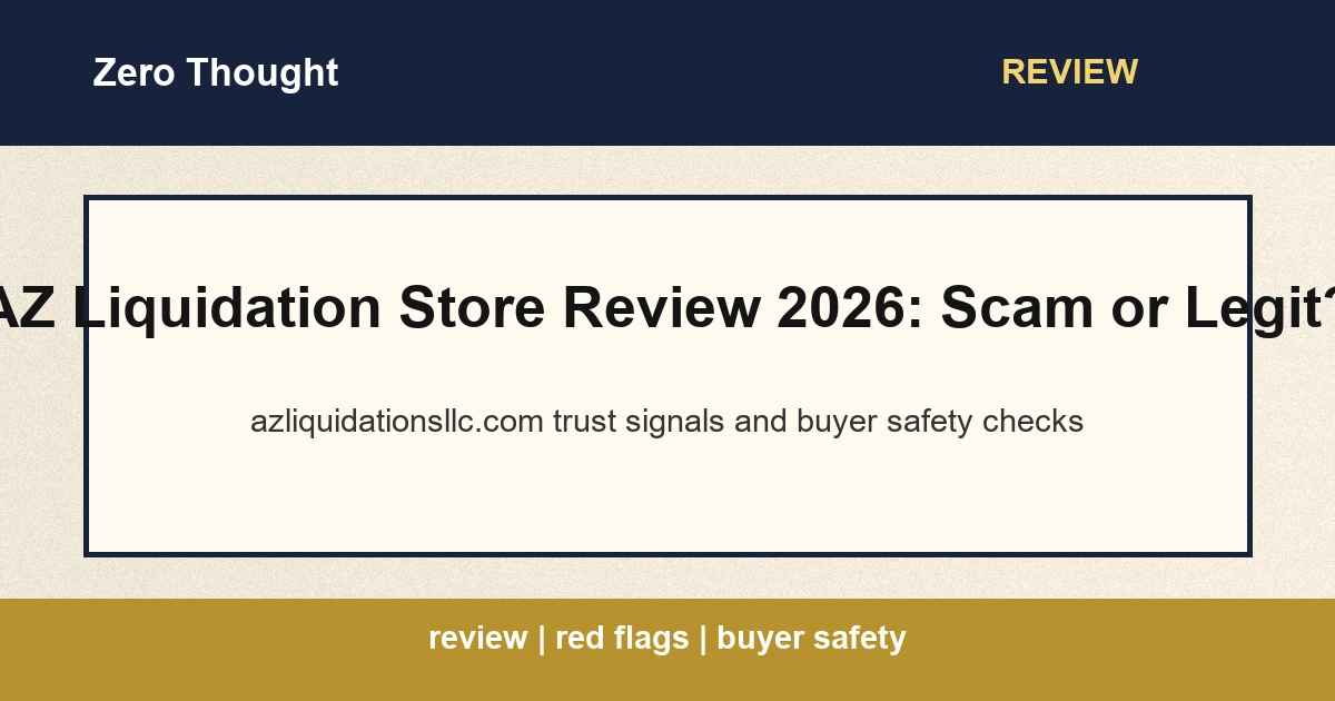 Featured image for AZ Liquidation Store review covering azliquidationsllc.com scam or legit checks