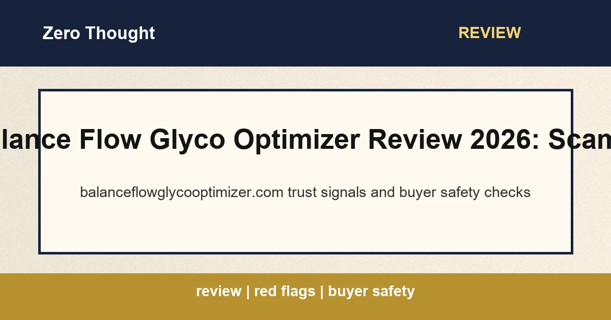 Featured image for Balance Flow Glyco Optimizer review covering balanceflowglycooptimizer.com scam or legit checks