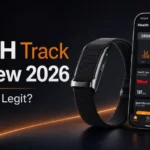 HLTH Track Review 2026 feature image showing the HLTH Band and health tracking app with Scam or Legit text