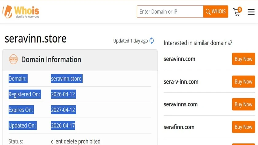 Seravinn Intertrigo Relief Cream review highlighting trust score, refund-policy concerns and website red flags