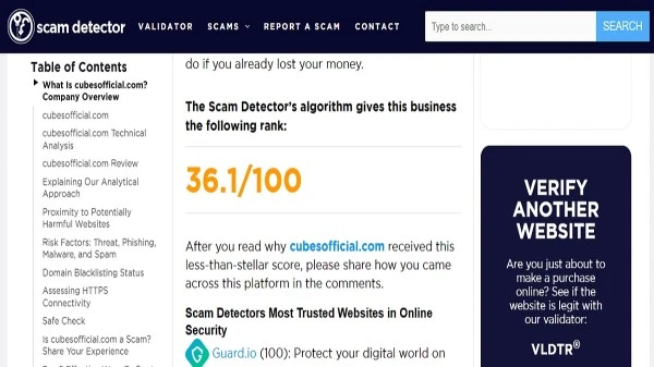 CubesOfficial com review 2026 feature image showing Kinky Cubes product with scam or legit consumer alert text.