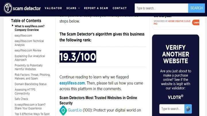 Easylifexo Review 2026 highlighting the website’s low trust score, huge discounts, and online shopping concerns