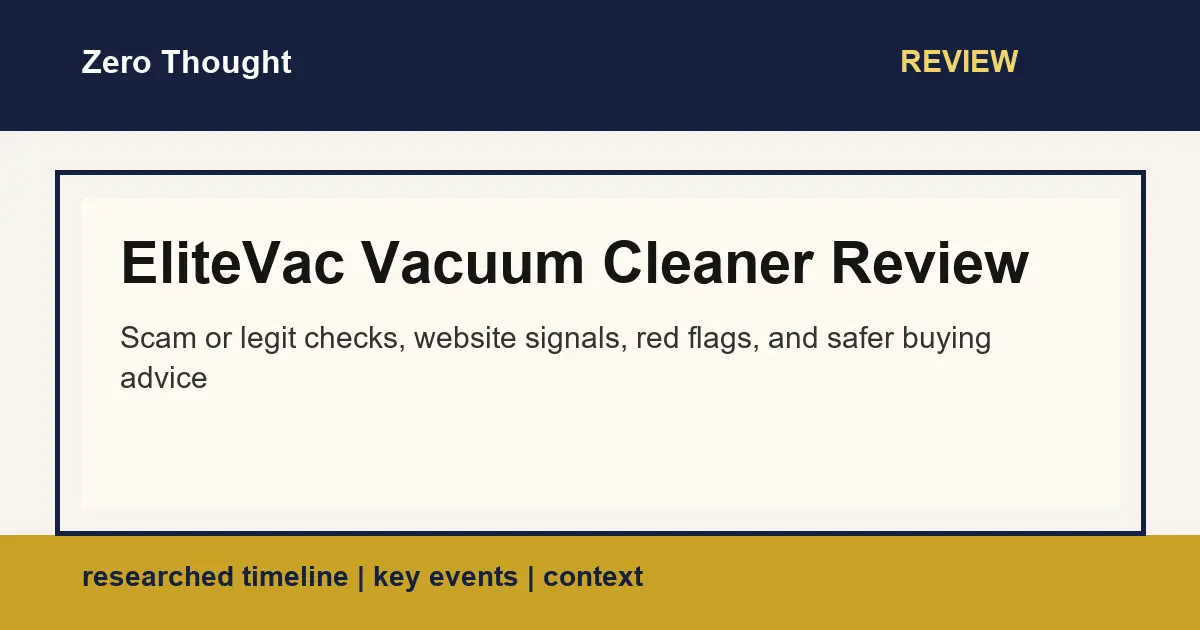 Featured image for EliteVac Vacuum Cleaner Review with scam or legit review and buyer safety checks