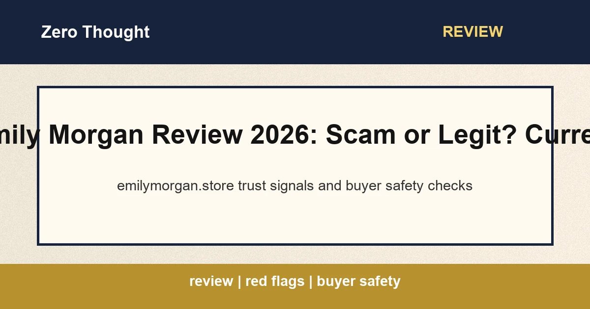 Featured image for Emily Morgan review covering emilymorgan.store scam or legit checks