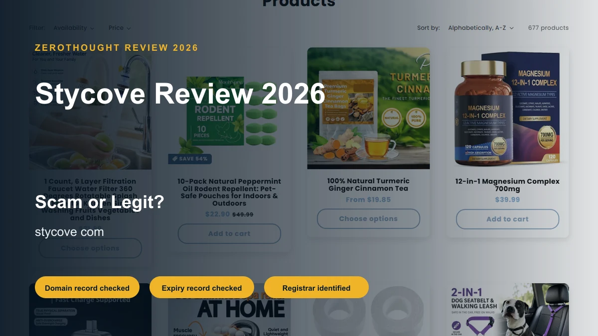 Stycove website or product material beside a ZeroThought review title.