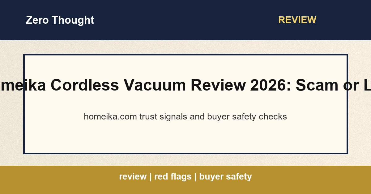 Featured image for Homeika Cordless Vacuum review covering homeika.com scam or legit checks
