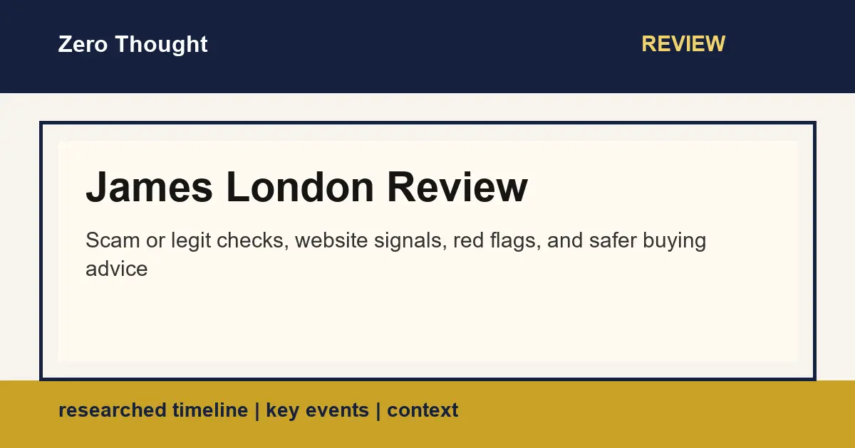 Featured image for James London Review with scam or legit review and buyer safety checks