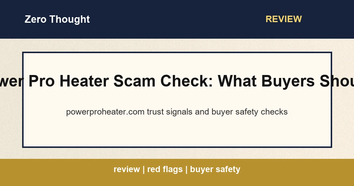 Featured image for Power Pro Heater review covering powerproheater.com scam or legit checks