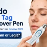 Picdo Skin Tag Remover Pen review image showing a skin tag remover device and Desertcart us scam or legit text.