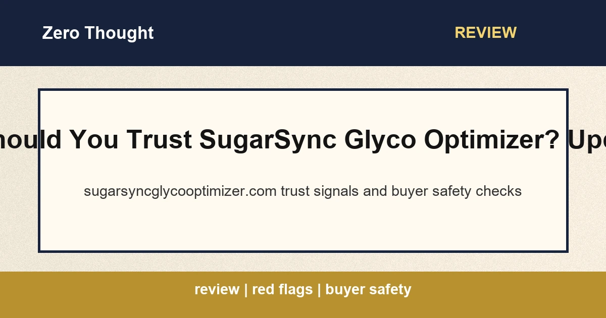Featured image for SugarSync Glyco Optimizer review covering sugarsyncglycooptimizer.com scam or legit checks