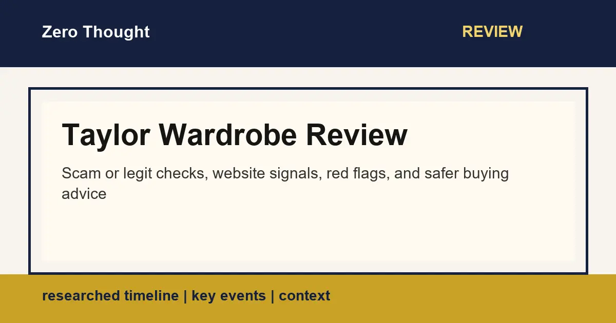 Featured image for Taylor Wardrobe Review with scam or legit review and buyer safety checks
