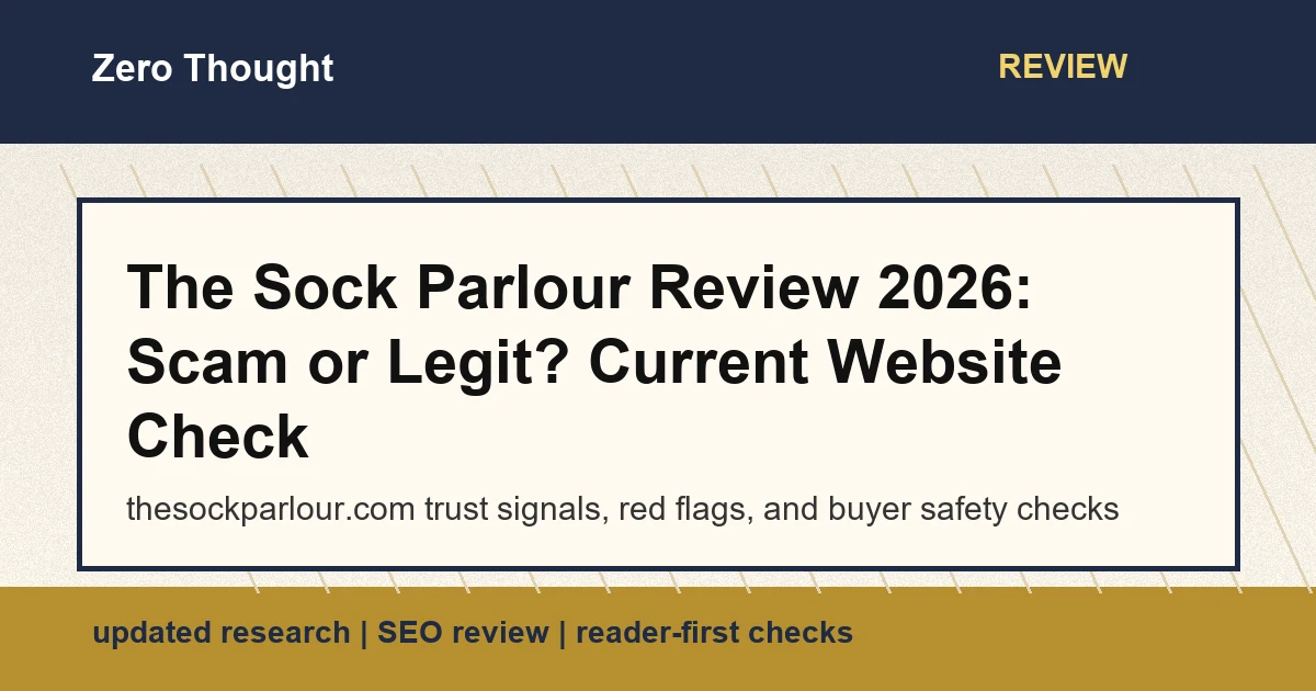 Featured image for The Sock Parlour review covering thesockparlour.com scam or legit checks and buyer safety signals