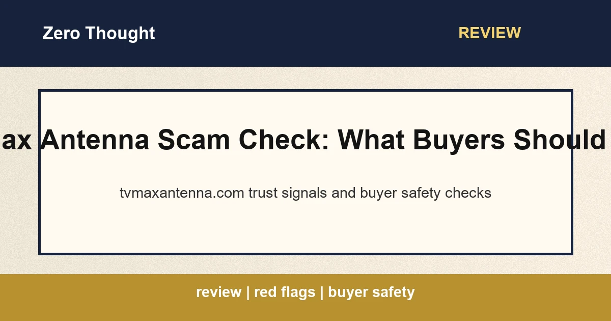 Featured image for TVMax Antenna review covering tvmaxantenna.com scam or legit checks