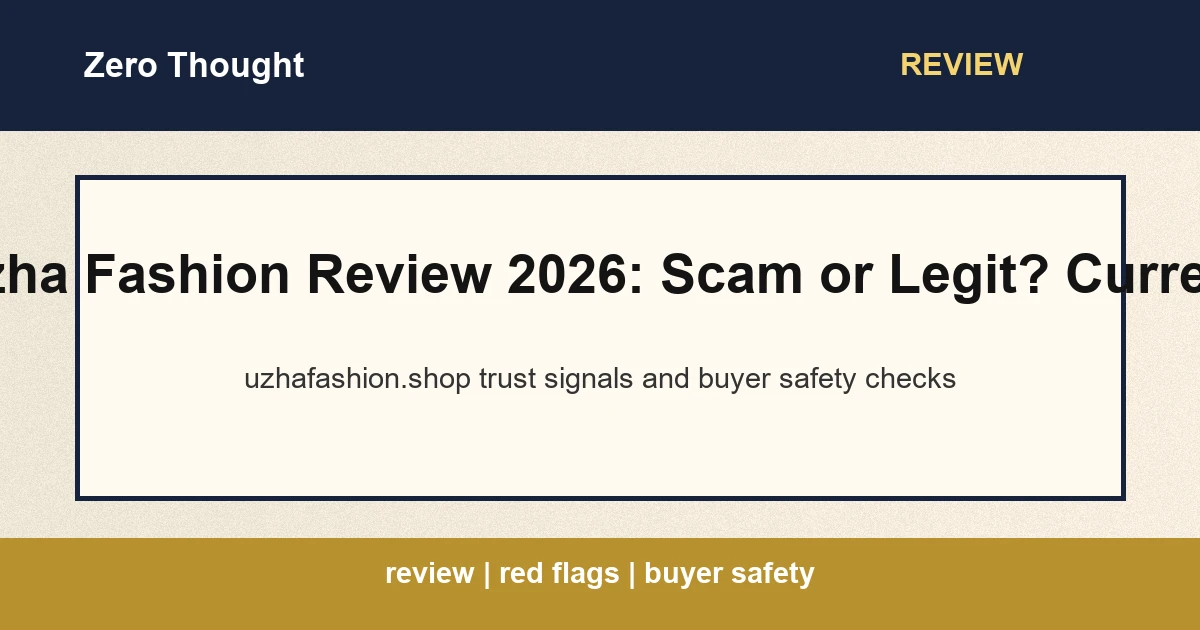 Featured image for Uzha Fashion review covering uzhafashion.shop scam or legit checks
