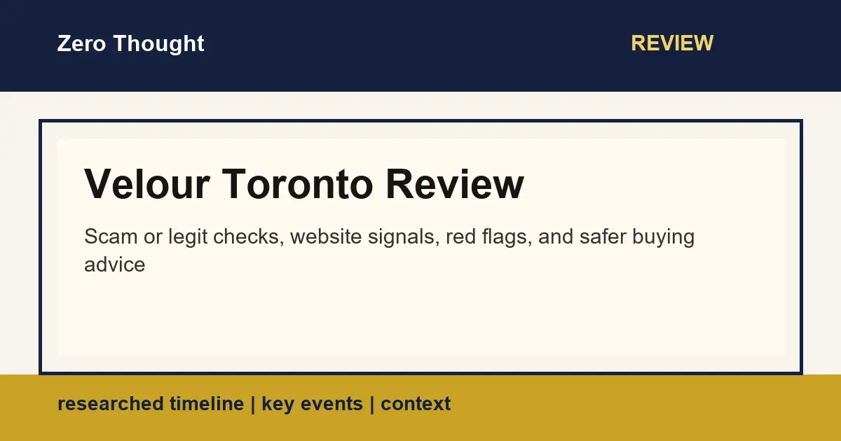 Featured image for Velour Toronto Review with scam or legit review and buyer safety checks