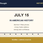 Featured image for July 15 in American history with timeline highlights: Mariner 4 Mars photos, Jimmy Carter address, energy and confidence