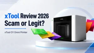 xTool O1 Omni Printer review 2026 feature image showing scam or legit analysis