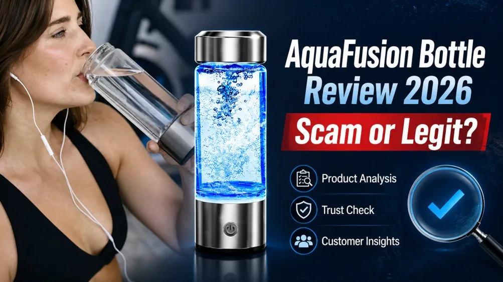 AquaFusion Bottle Review 2026 investigating whether the hydrogen water bottle website is scam or legit