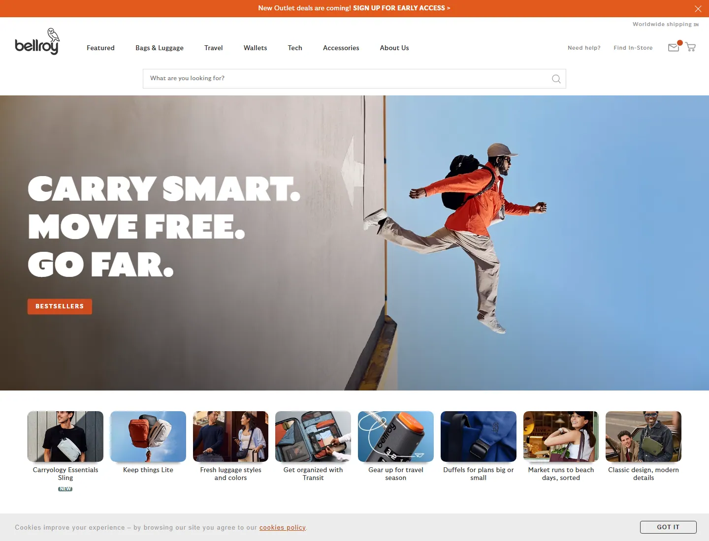 Bellroy | Considered Carry Goods: Wallets, Bags, Phone Cases & More page captured during the ZeroThought investigation