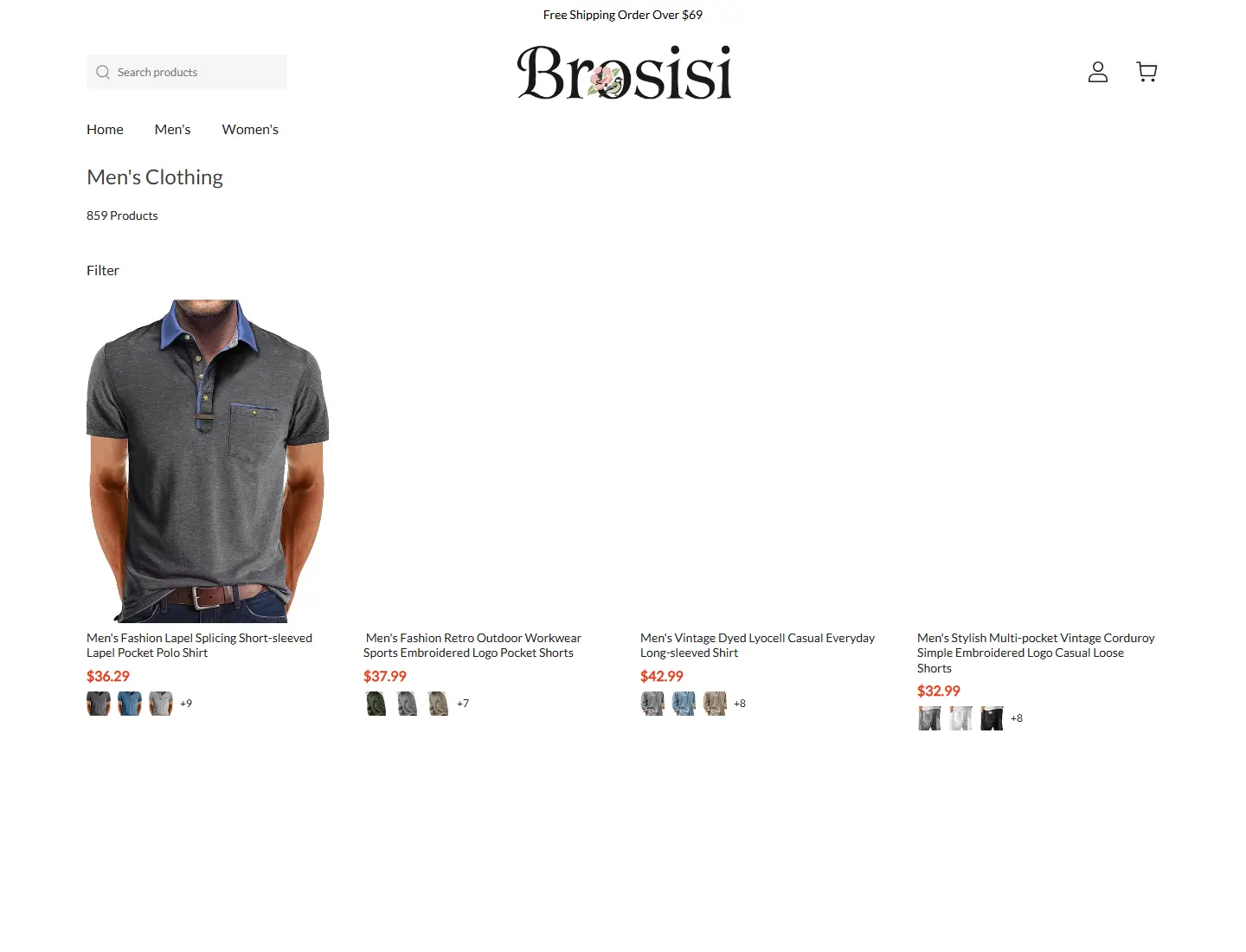 Men's Clothing page captured during the ZeroThought investigation