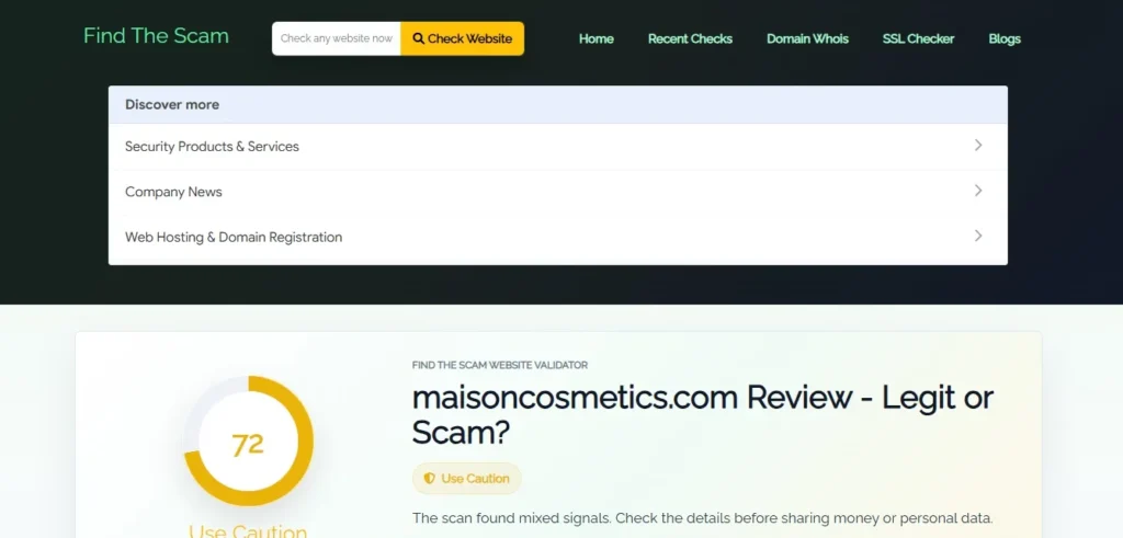 Maison Cosmetics Review 2026 showing collagen serum with scam or legit investigation warning