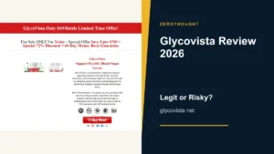 Glycovista website or product material beside a ZeroThought review title.