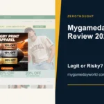 Mygamedayworld website or product material beside a ZeroThought review title.