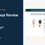 Dermacept website or product material beside a ZeroThought review title.
